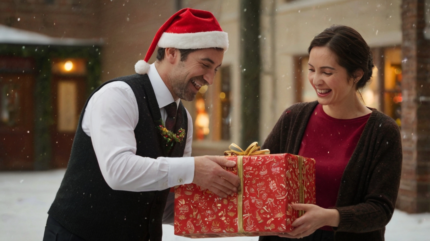 Image of co workers sharing gifts